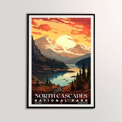 North Cascades National Park Poster, Travel Art, Office Poster, Home Decor | S7 - image2